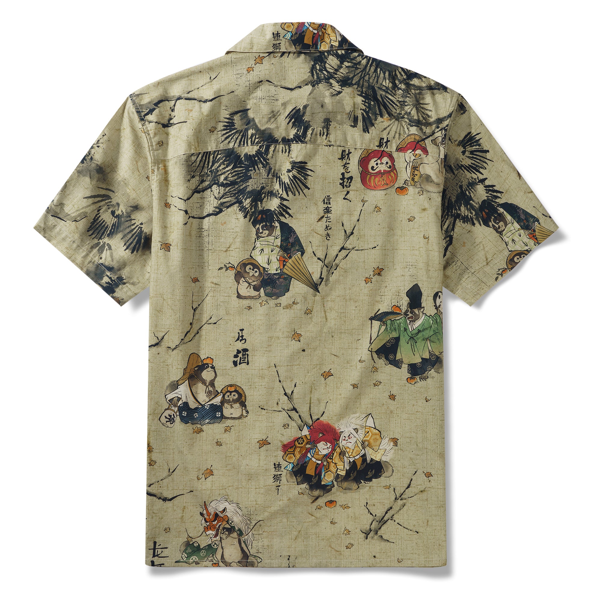 The Versatile Raccoon 100% Cotton Men's Short Sleeve Camp Collar Shirt Aloha Hawaiian