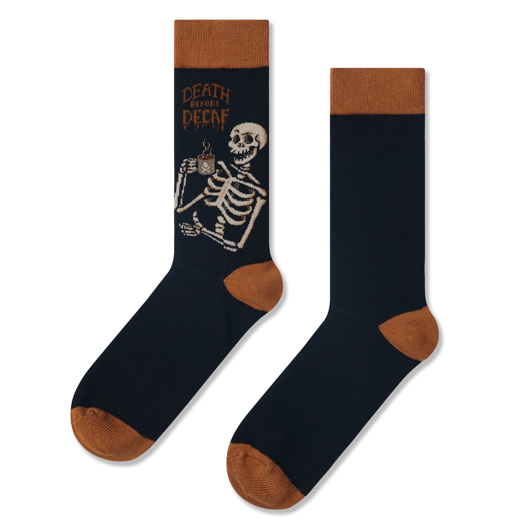 Death Before Decaf Print Men Socks