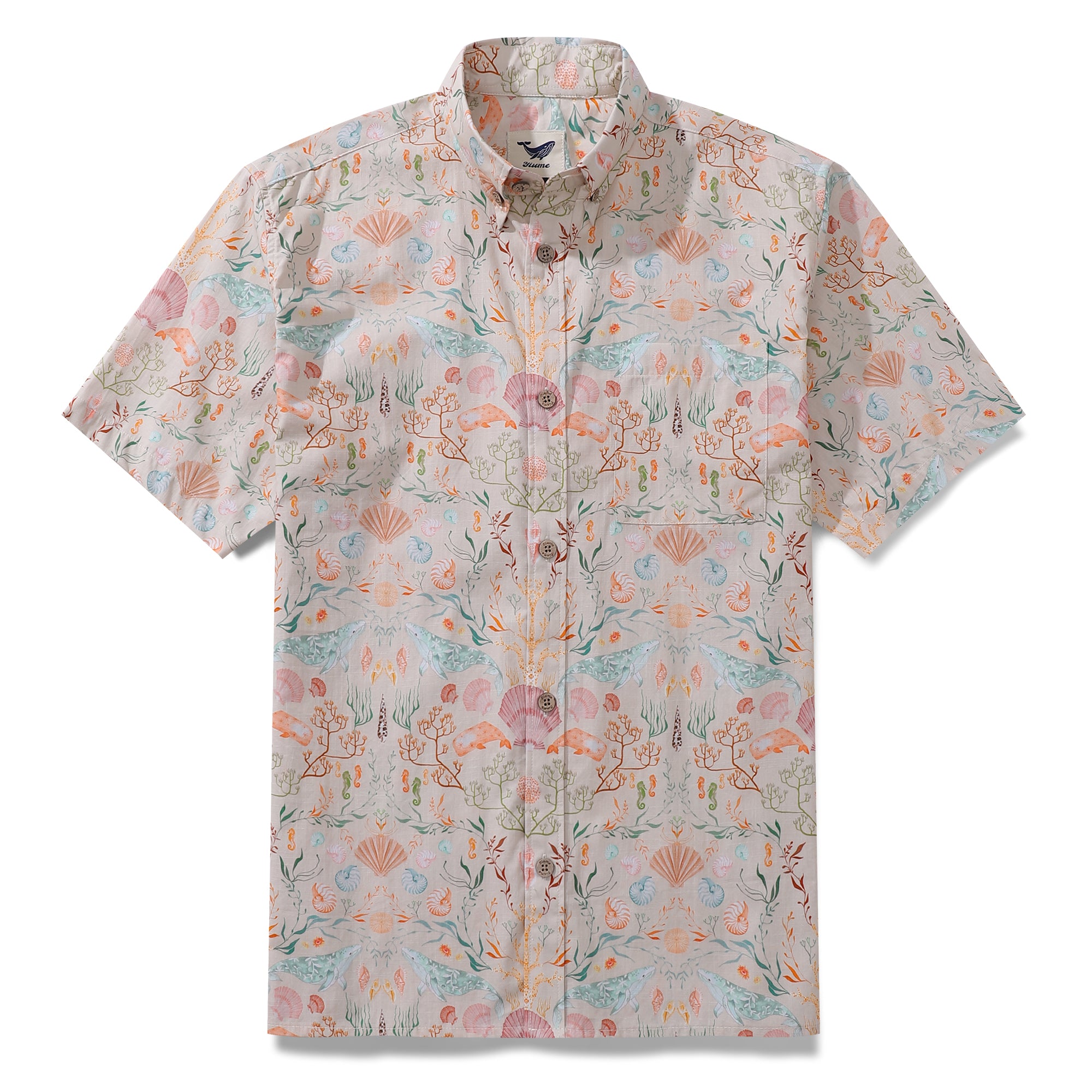 Camisa hawaiana para hombre Ocean Dream de Samantha O' Malley Camisa Aloha de manga corta con botones de algodón