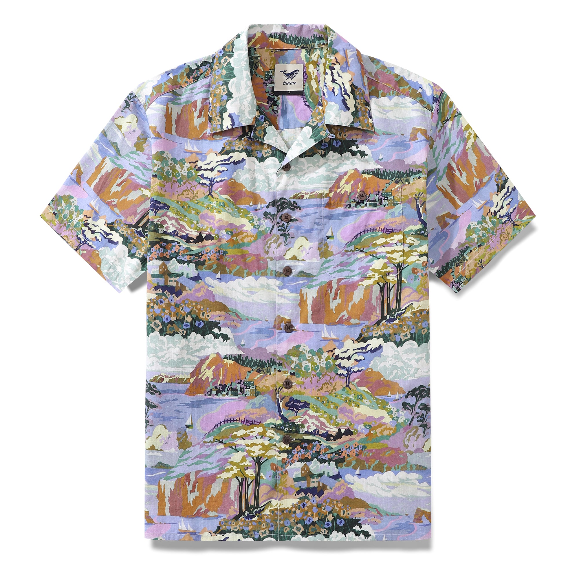 Hawaiian Shirt For Men 1950s Vintage Serenity at Sea Shirt Camp Collar ...
