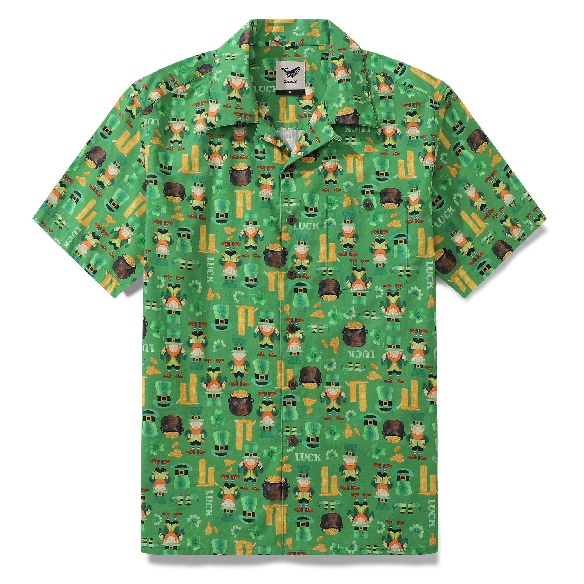ST. Patrick's Day Hawaii-Hemd für Herren, Irish Parade von Samantha O'Malley, Hemd mit Camp-Kragen, 100 % Baumwolle