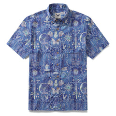 Men's Hawaiian Shirt Libra Print Tencel™ Button-down Short Sleeve Aloha Shirt