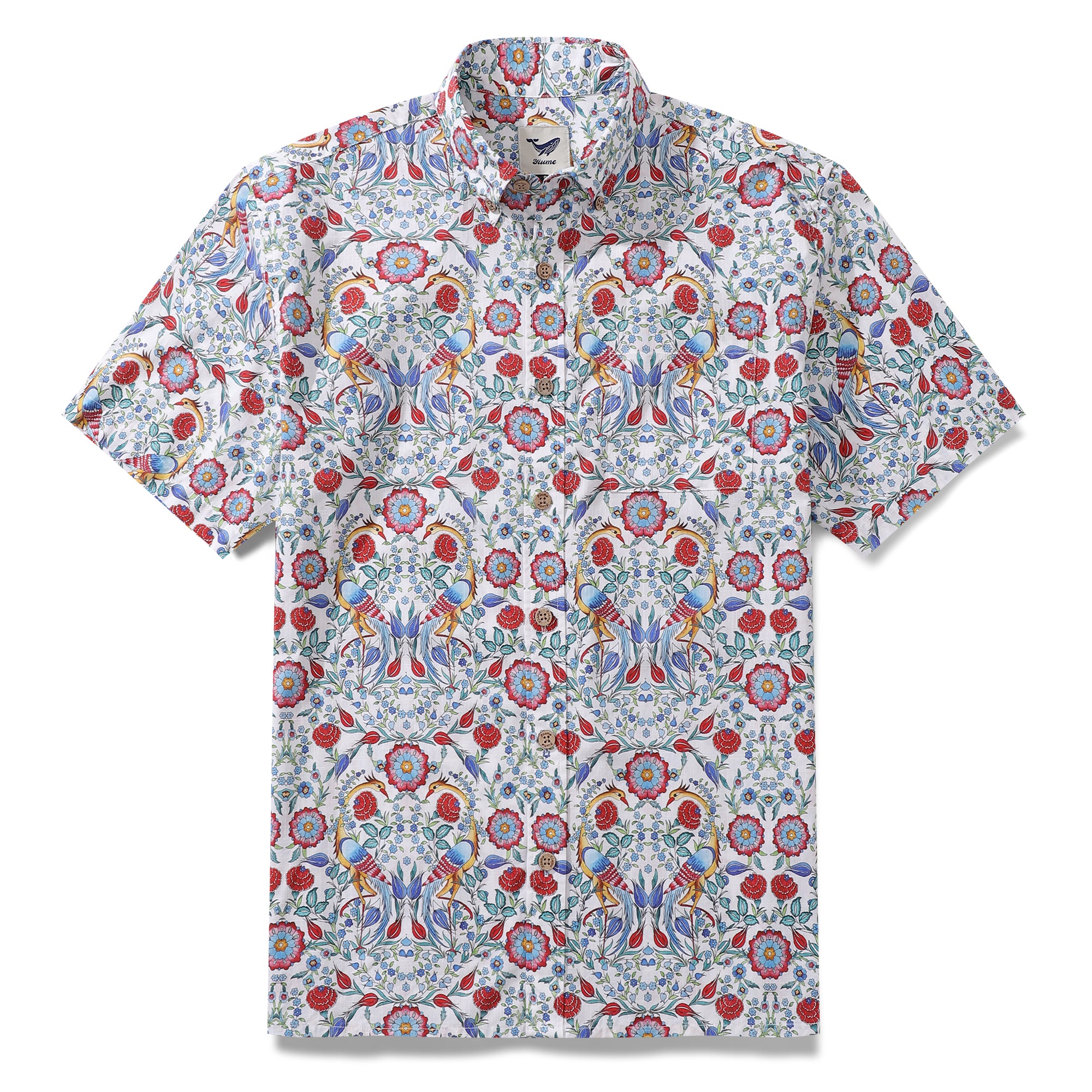Men's Hawaiian Shirt Turkish Design Art Studio Cotton Button-down Short Sleeve Aloha Shirt