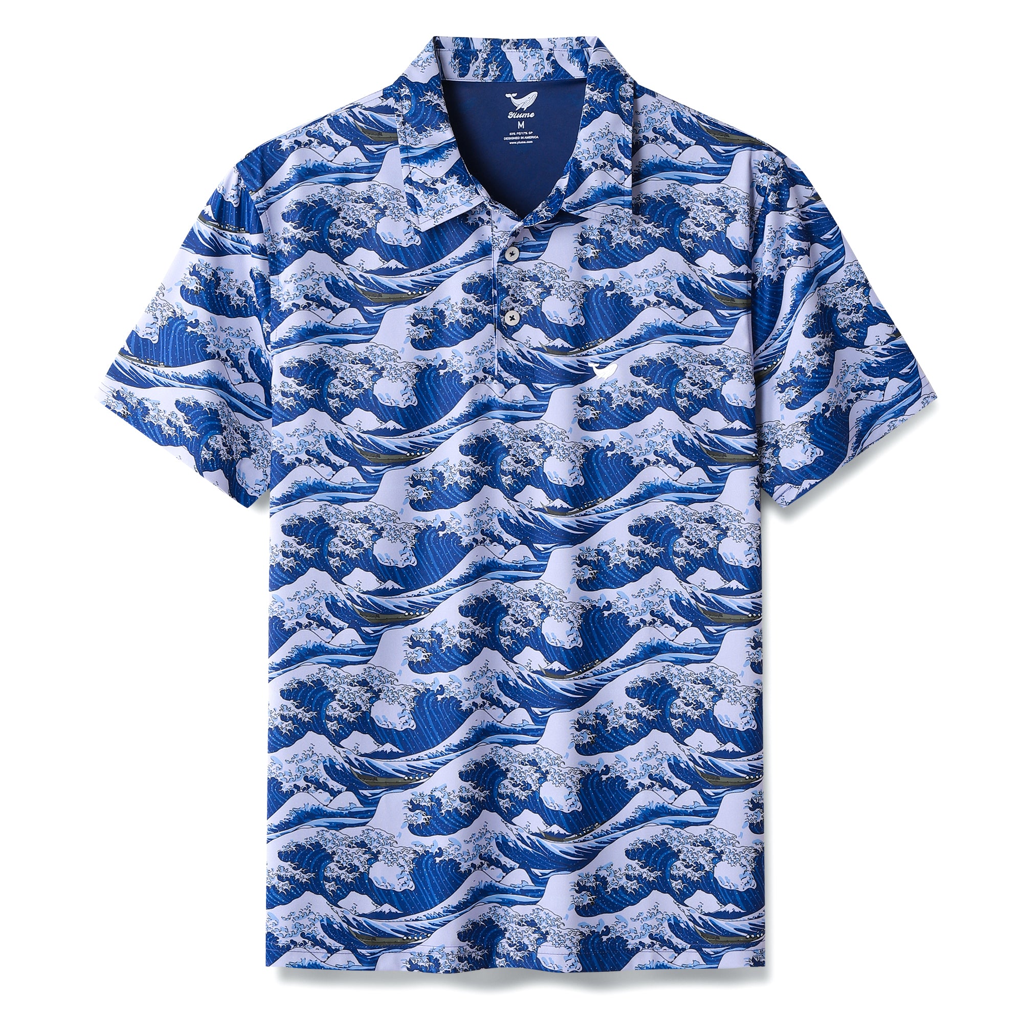 Polo da uomo a maniche corte Ukiyo-e giapponese Hawaiian Ocean Waves