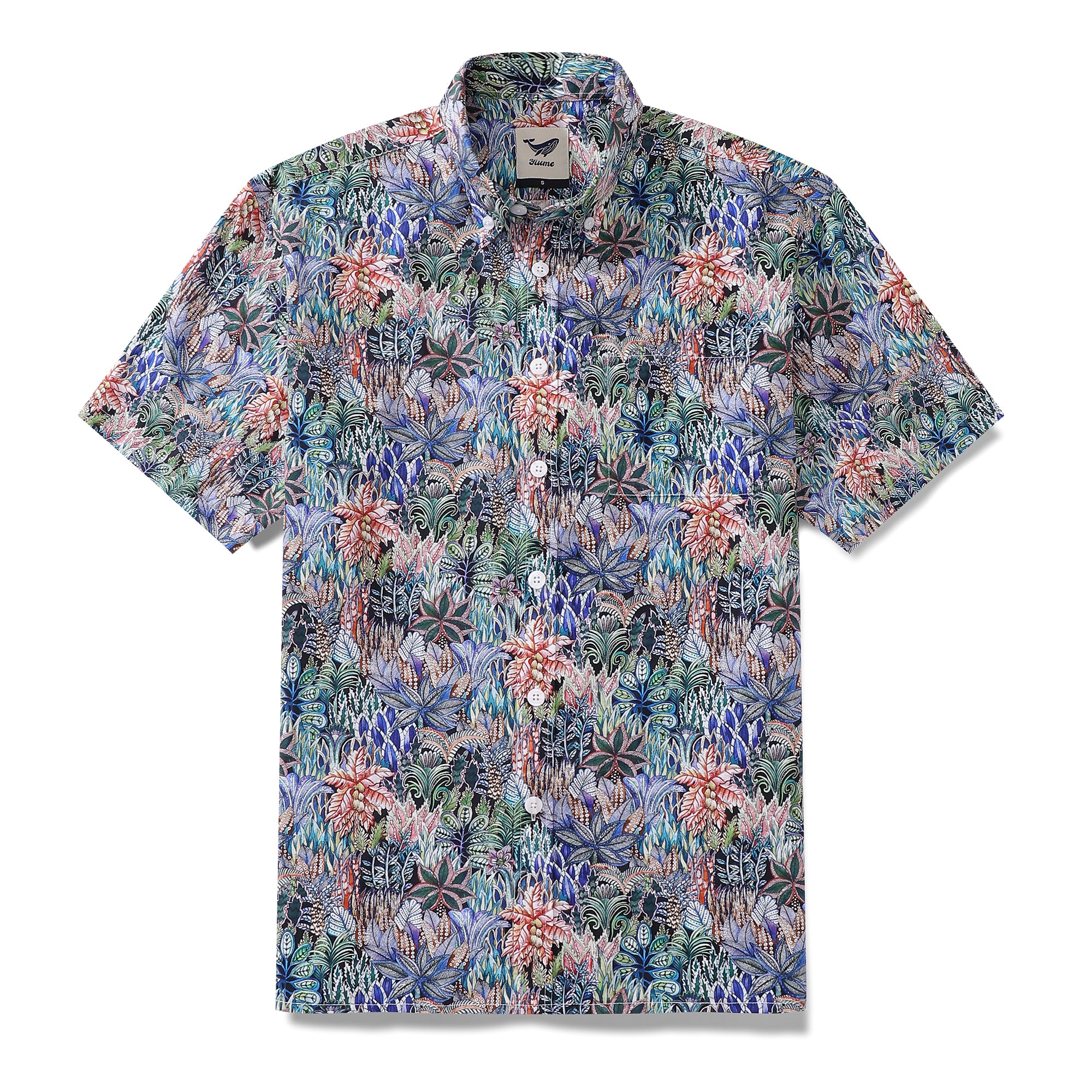 Men's Hawaiian Shirt Mysteries of the Jungle Print Cotton Button-down ...