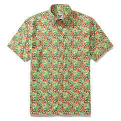 Camicia hawaiana da uomo Algae Movement di Lucille Camicia Aloha a maniche corte in cotone con motivo abbottonato