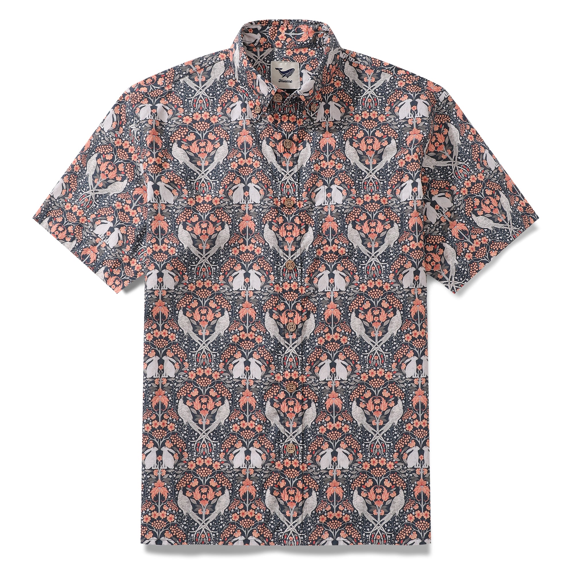 Men's Hawaiian Shirt Enchanted Woodland By Pallavi Chaudhary Cotton Button-down Short Sleeve Aloha Shirt