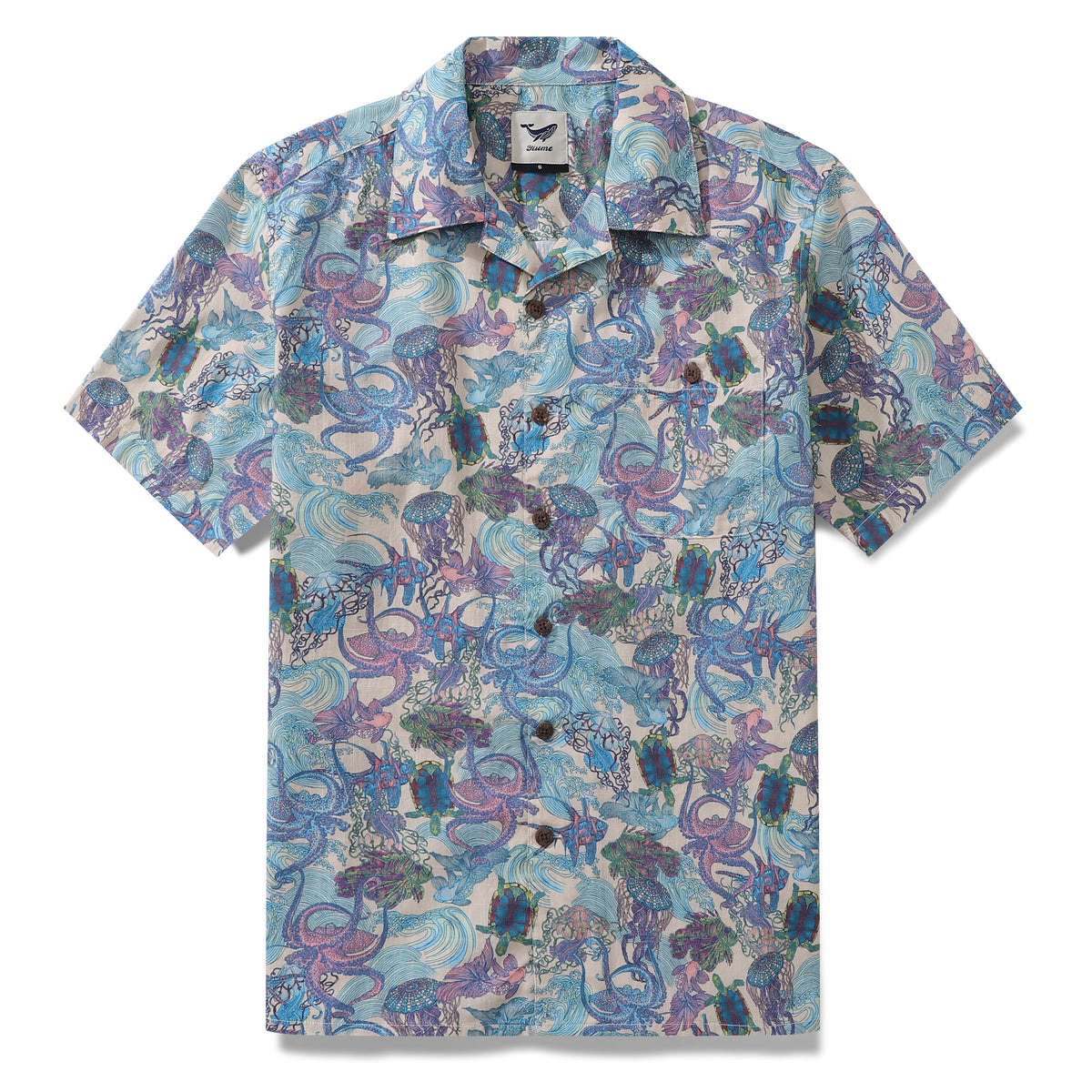 Hawaiian Shirt For Men Seaquake By Nicole Bustamante Print Shirt Camp ...