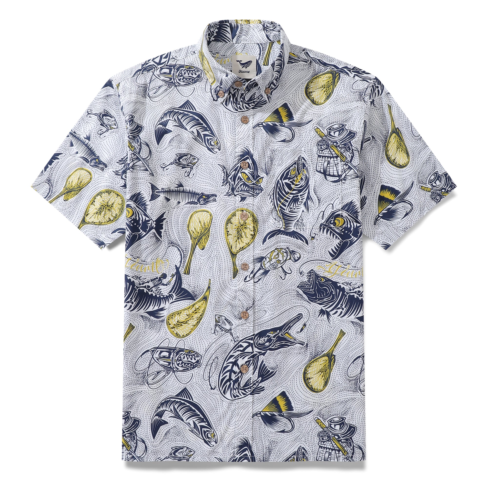Camisa hawaiana para hombre Showdown at the Shore Camisa Aloha de manga corta con botones de algodón