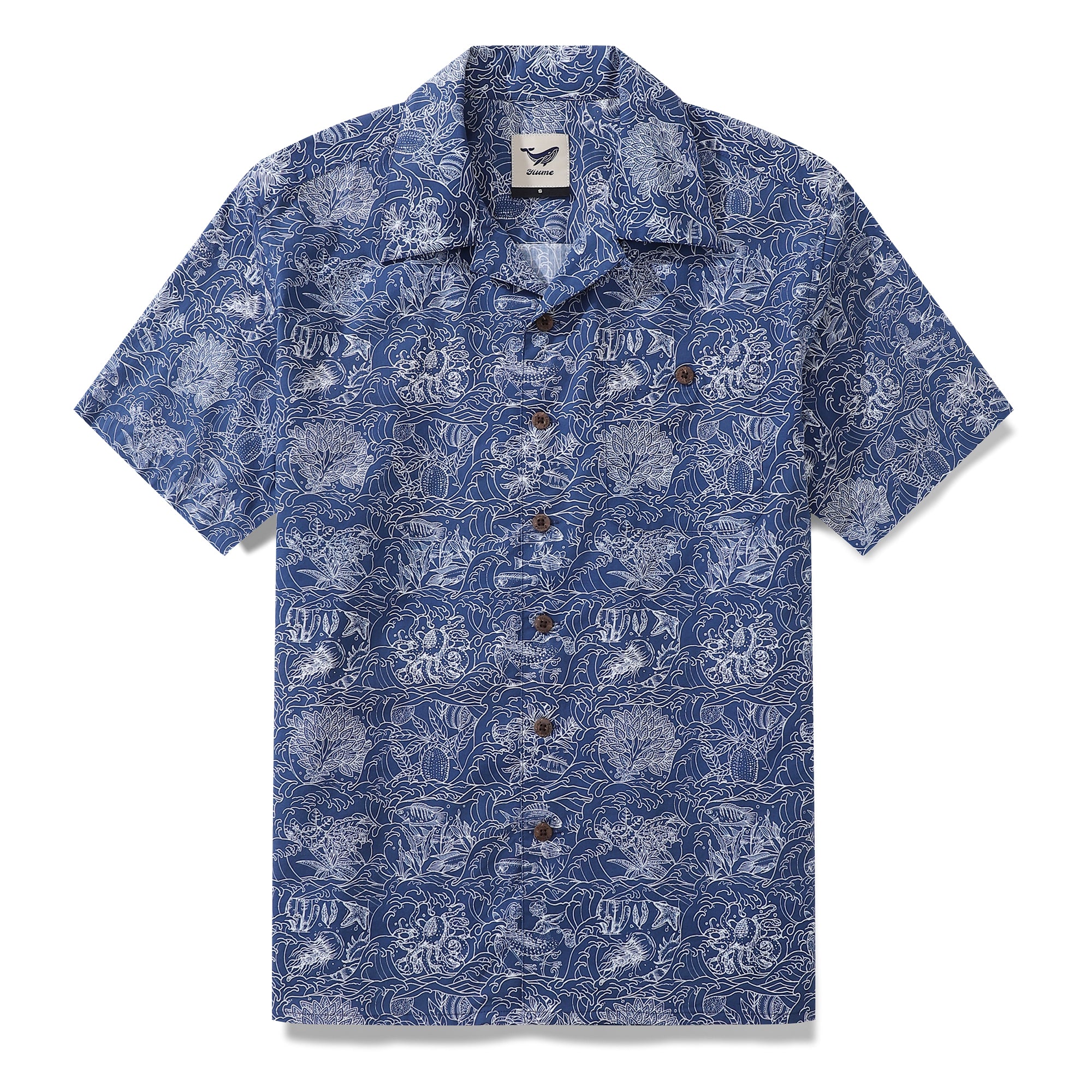 Camicia hawaiana da uomo Camicia anniversario con griglia a nove quadrati Colletto camp 100% cotone