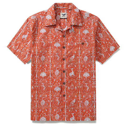 100% Cotton Hawaiian Shirt For Men The Hunter and The Prey Camp Collar Shirt
