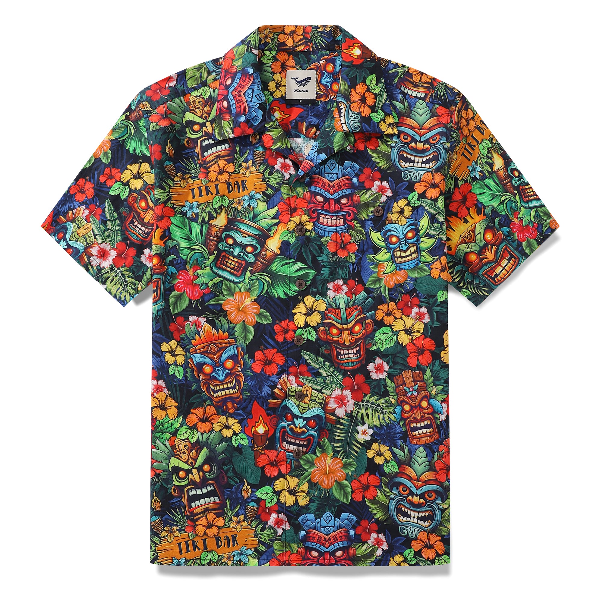Hawaiian Shirt For Men 1940s Vintage TIKI BAR Shirt Camp Collar – YIUME ...