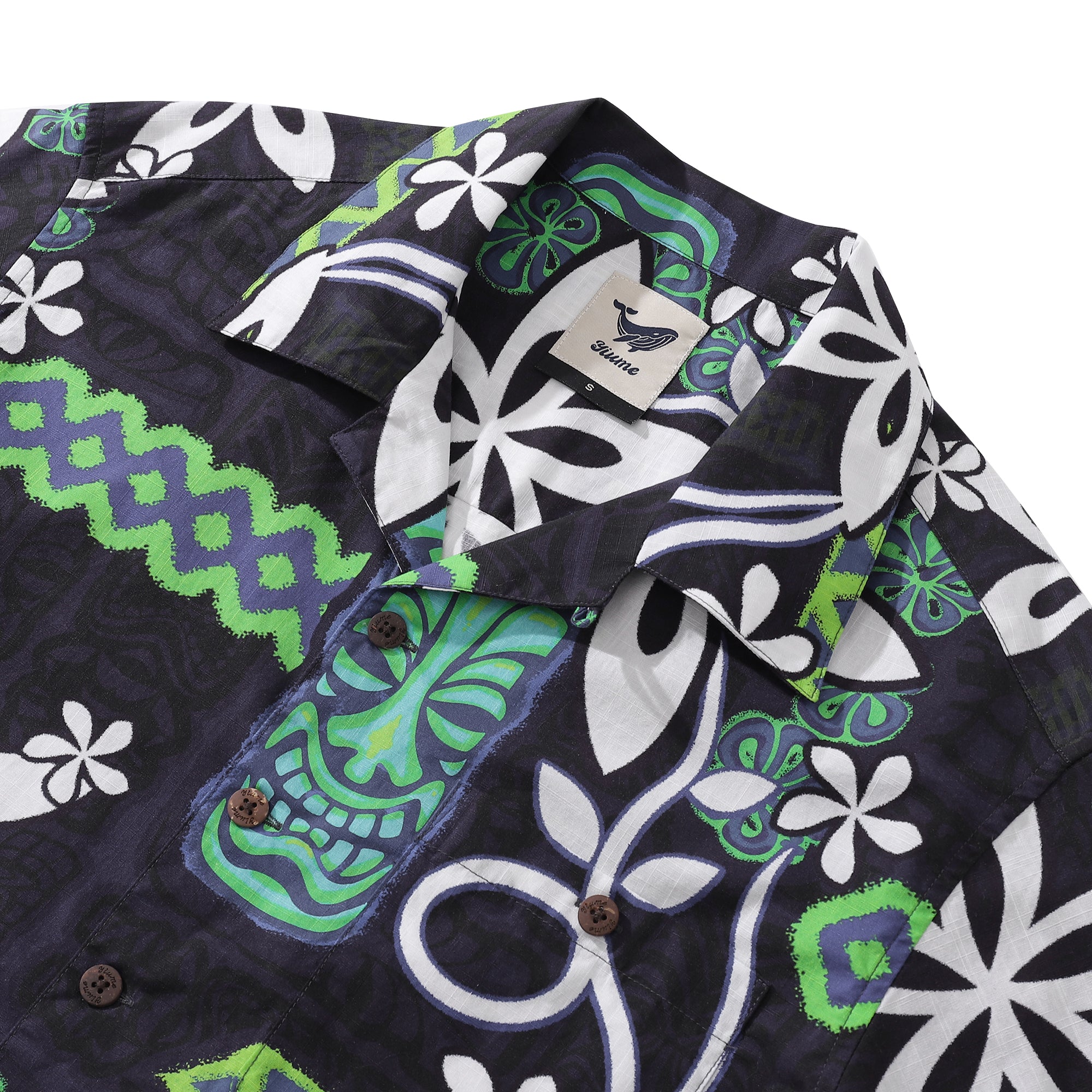 Hawaiihemd für Herren Vintage TIKI Capitola Breeze Hemd Camp-Kragen 100 % Baumwolle