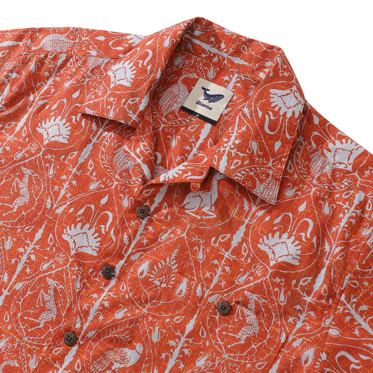 100% Cotton Hawaiian Shirt For Men The Hunter and The Prey Camp Collar Shirt