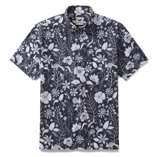 Hawaiian Shirt For Men Grass under the Filter Button-down Shirt Short Sleeve 100% Cotton Shirt