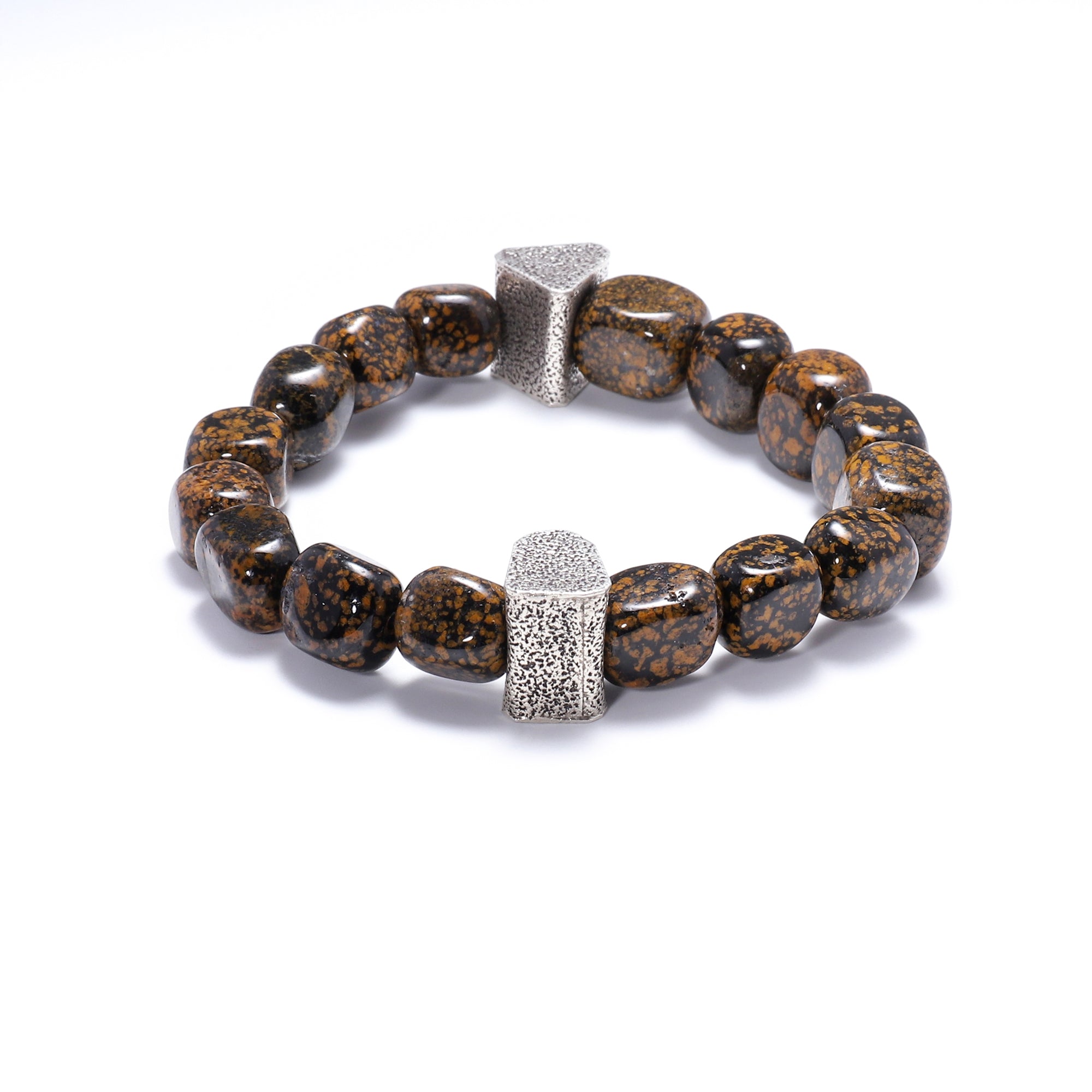 Natural Stone Bracelets for Men - 10mm Volcanic Stone
