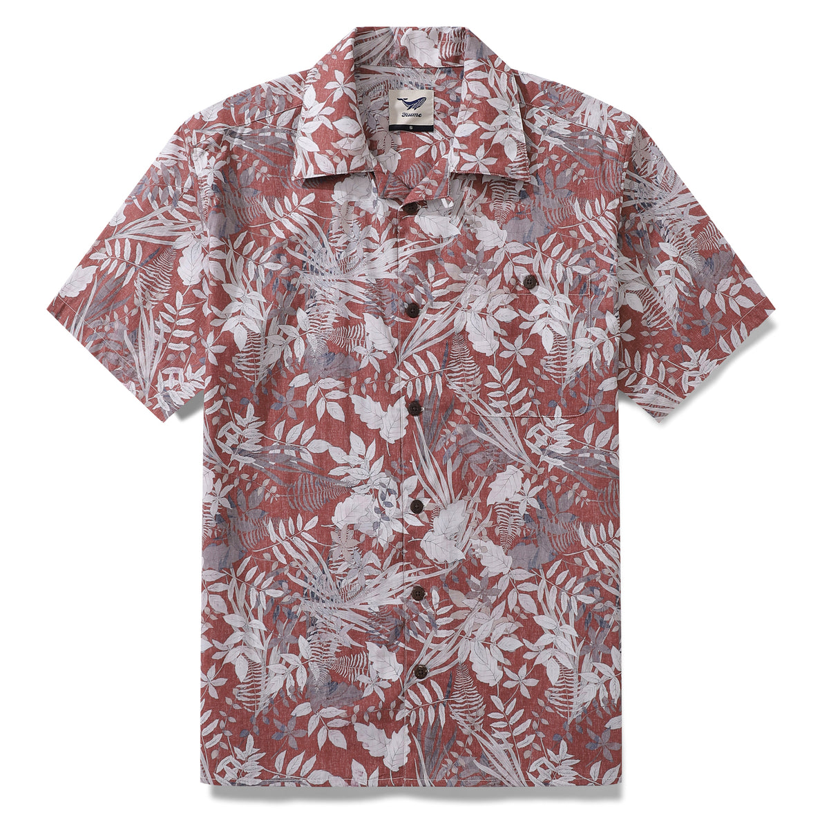 100% Cotton Hawaiian Shirt For Men Crimson Foliage Fantasia Print Shir ...