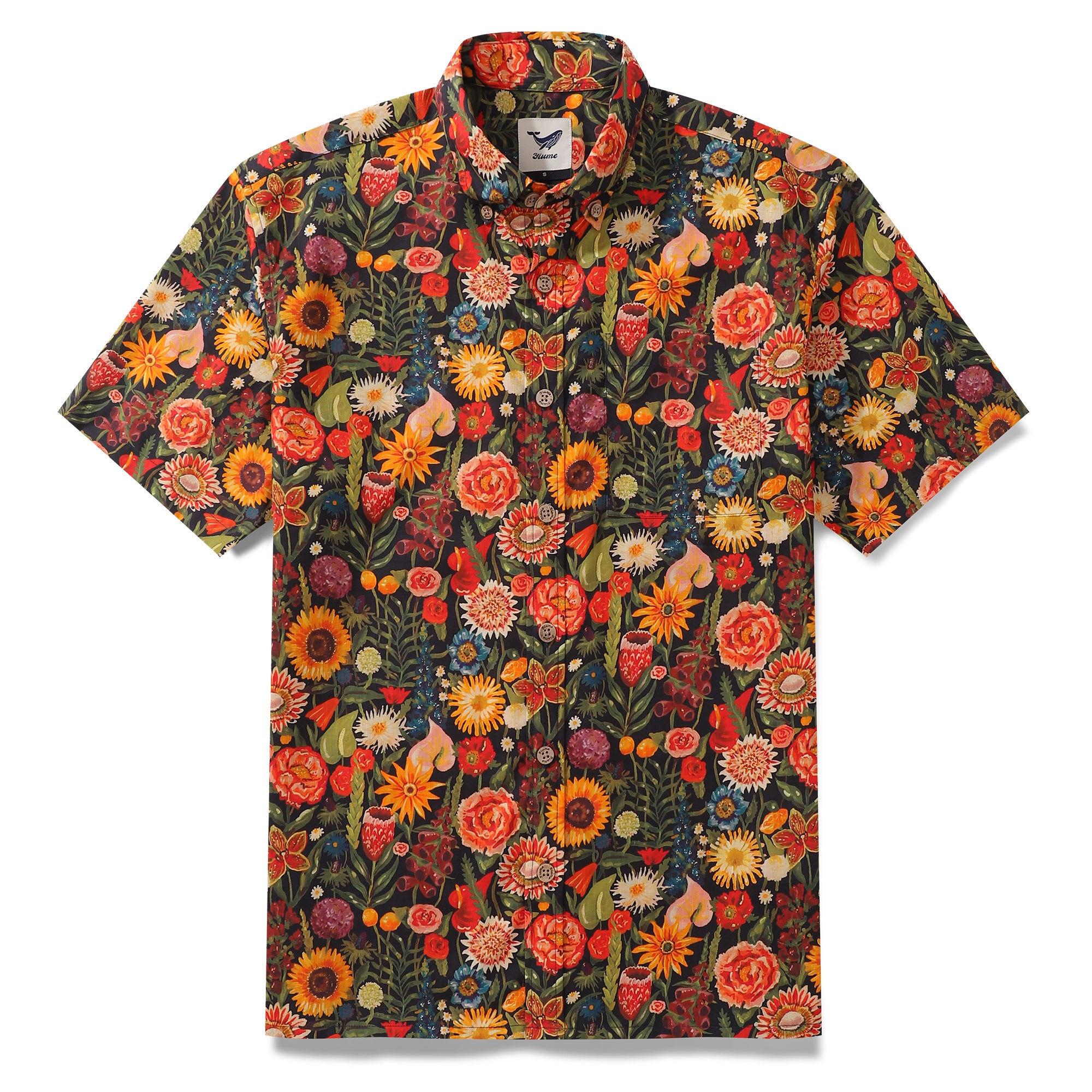 1930s Vintage Hawaiian Shirt For Men Flowers Shirt Button-down Short Sleeve 100% Cotton Shirt