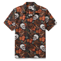 Camicia hawaiana da uomo Dark Academia di Luova Flow Camicia Camp Collar 100% cotone