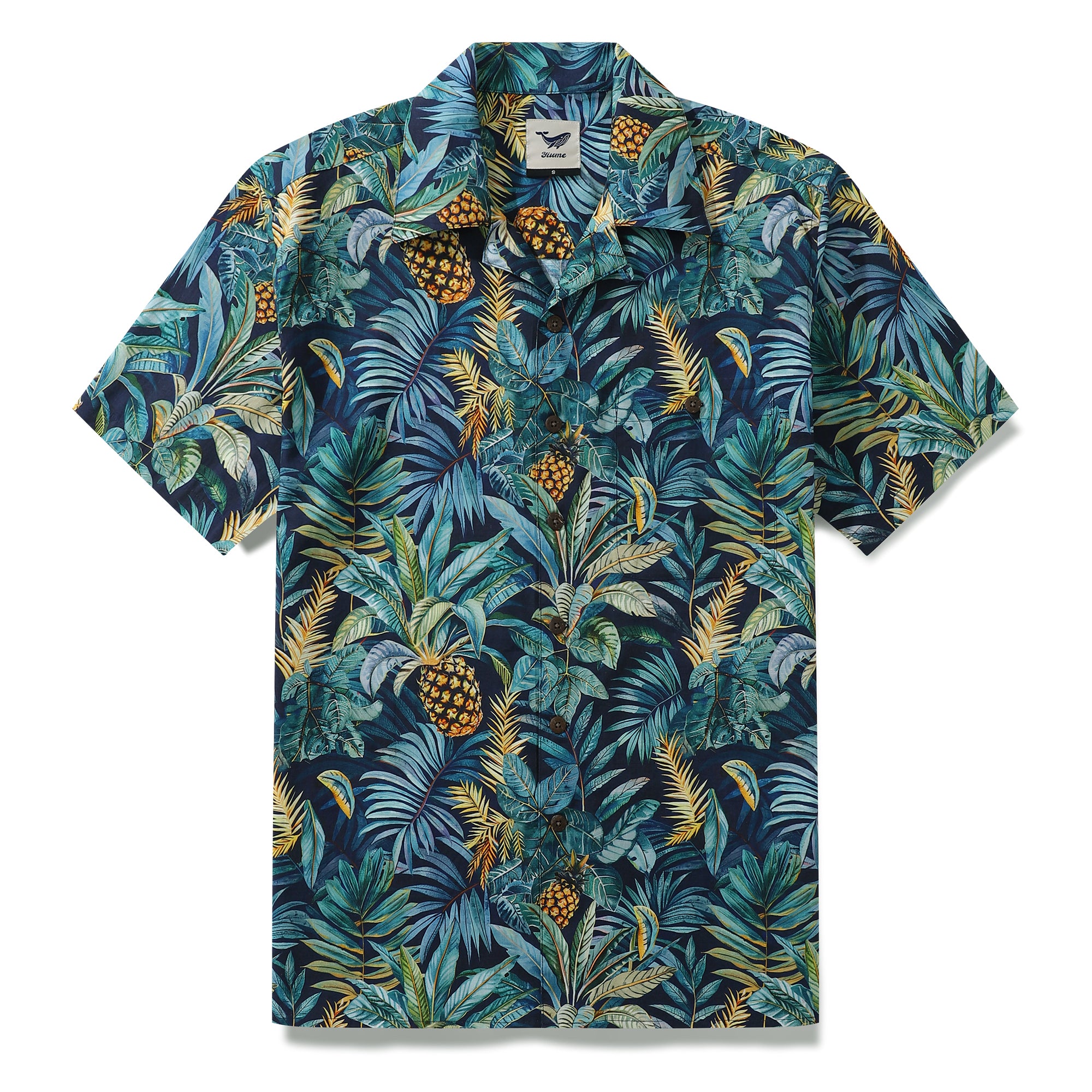 Hawaiian Shirt For Men Summer Pineapple Shirt Camp Collar 100% Cotton