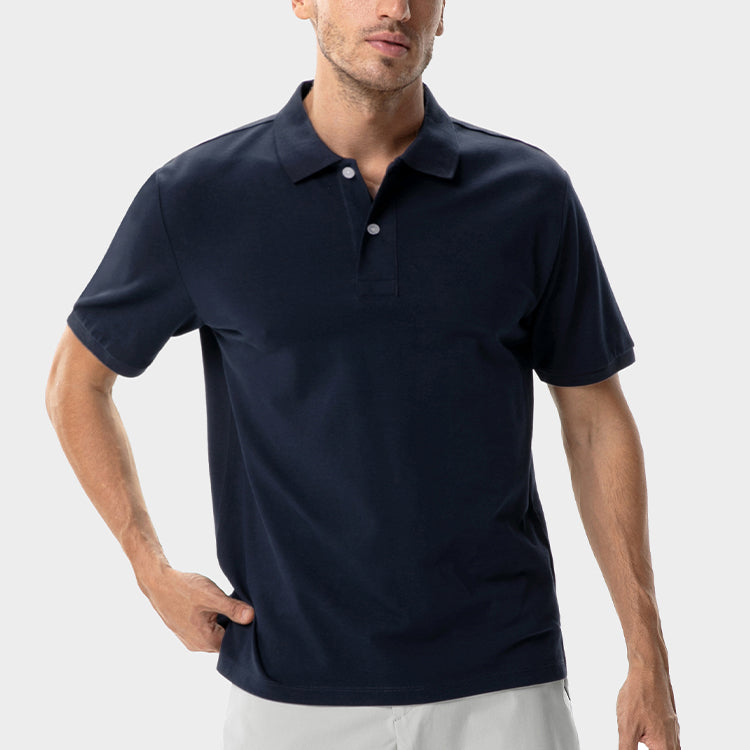 Basicsbeyond™ Men's Hawaiian Sweat Proof Pique Polo -NAVY