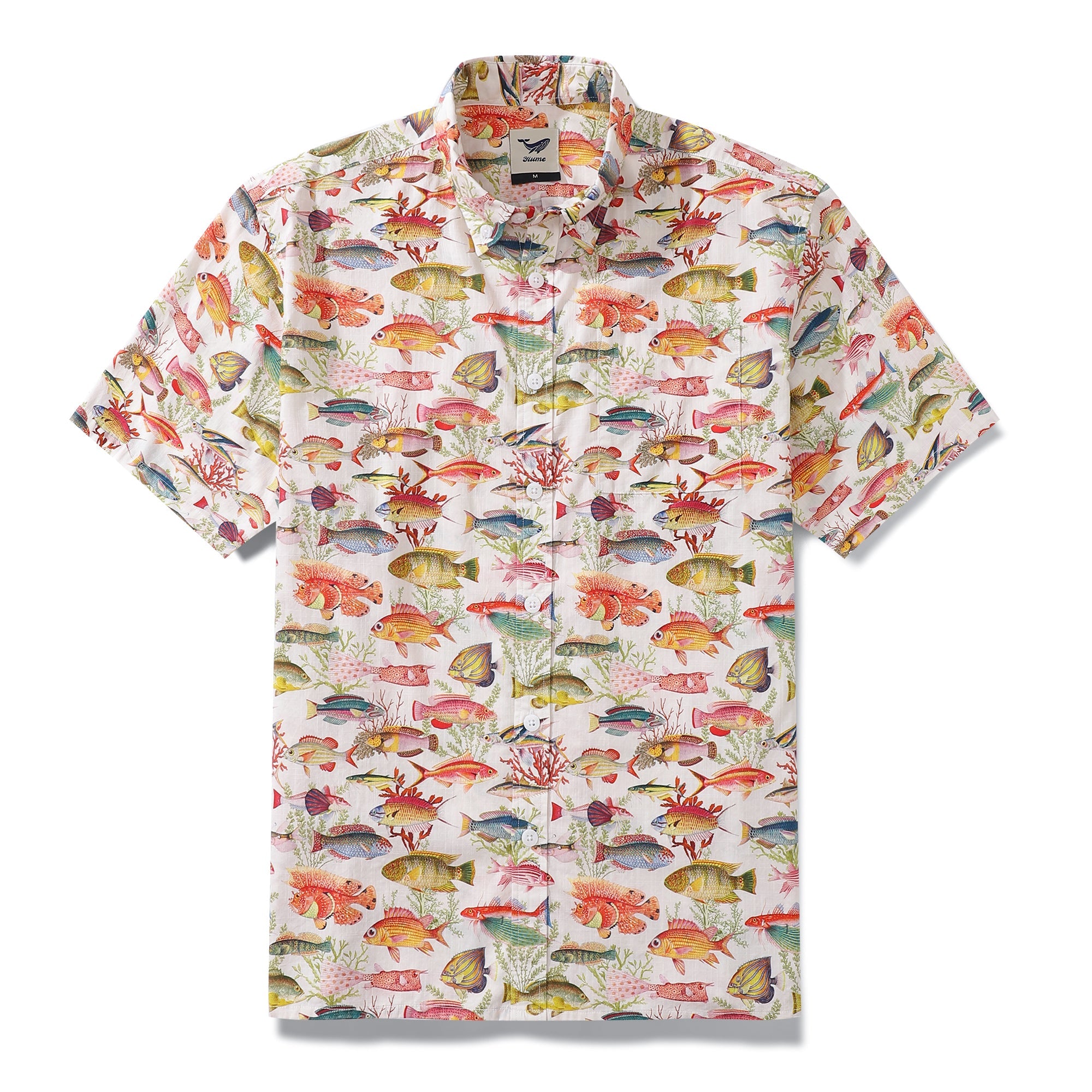 Fish Shirt Hawaiian Shirt For Men Sea Ocean Cotton Button-down Short Sleeve Aloha Shirt