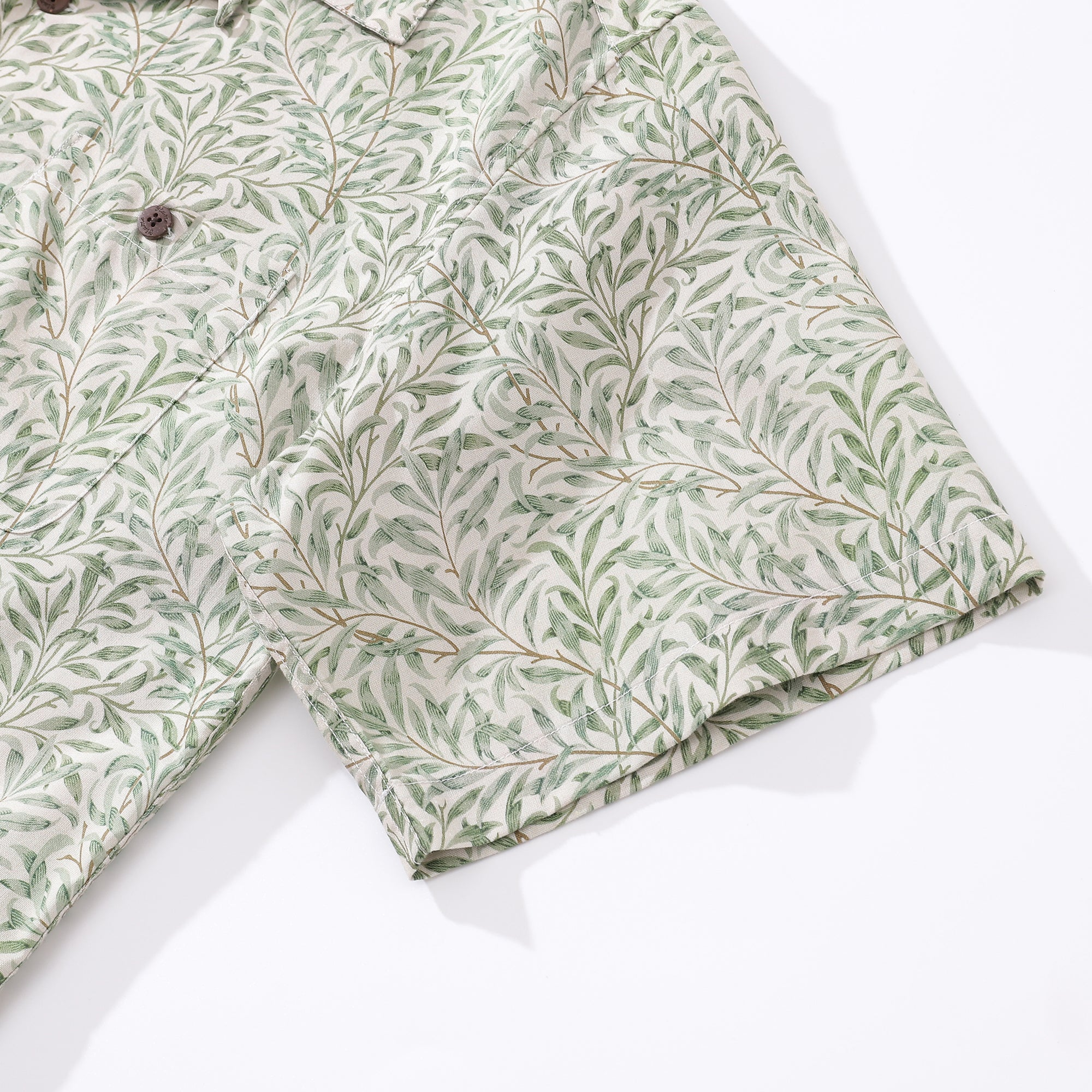 Chemise hawaïenne pour hommes Willow par William Morris chemise col de camp 100% coton