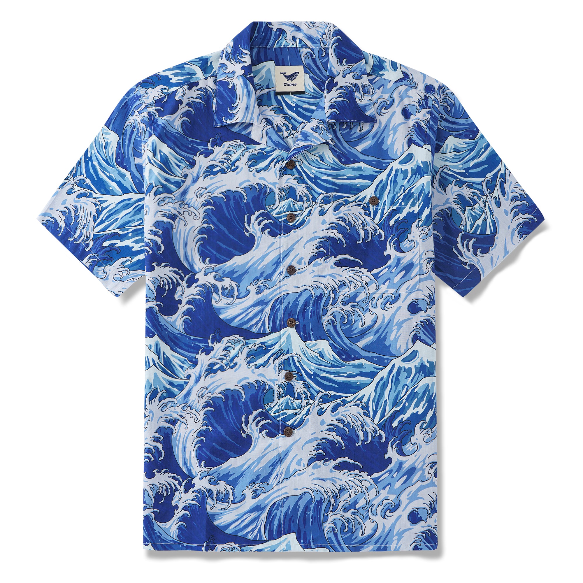 100% Cotton Hawaiian Shirt For Men Ocean Life Camp Collar Shirt