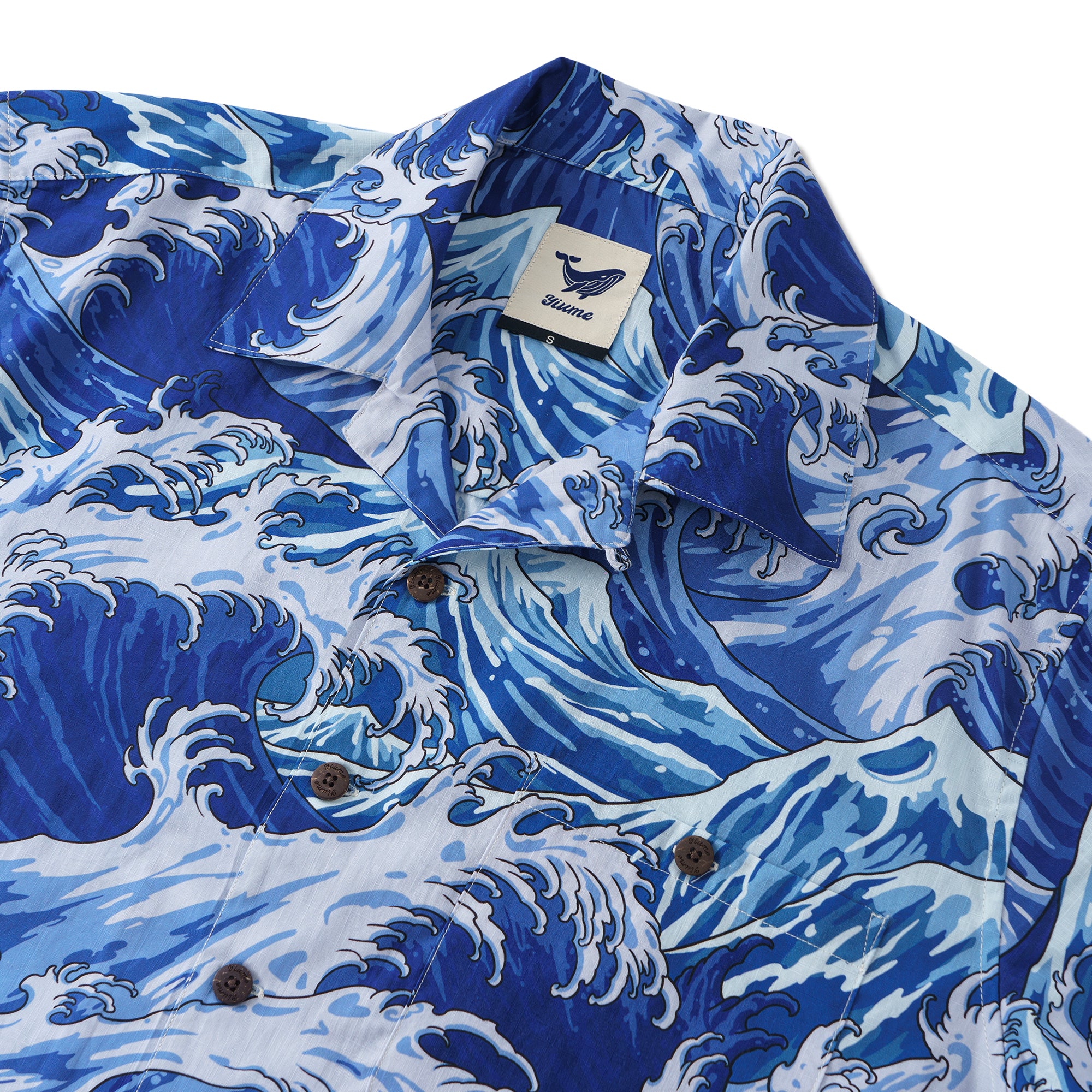 100% Cotton Hawaiian Shirt For Men Ocean Life Camp Collar Shirt