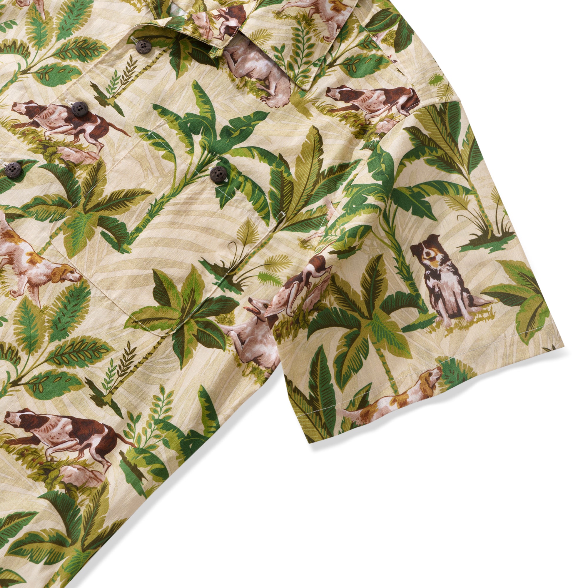 100% Cotton Hawaiian Shirt For Men International Dog Day Camp Collar Shirt