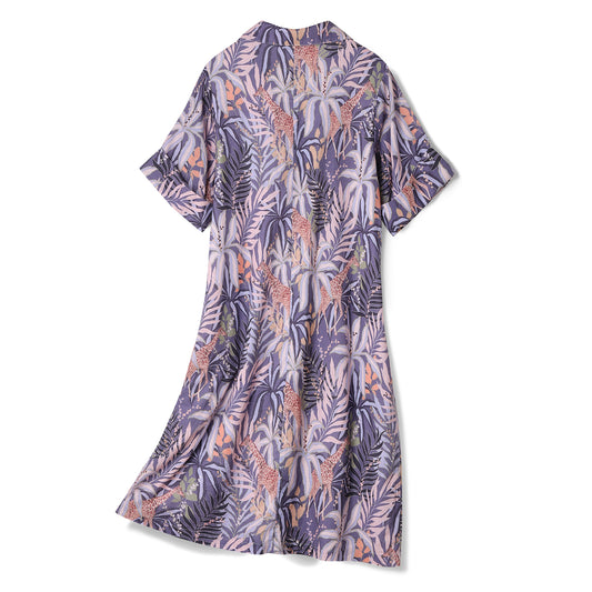 Hawaiian Dress For Women Tropical Vacation Dress Tropical Giraffe Print by Samantha O' Malley V-Neck Dress