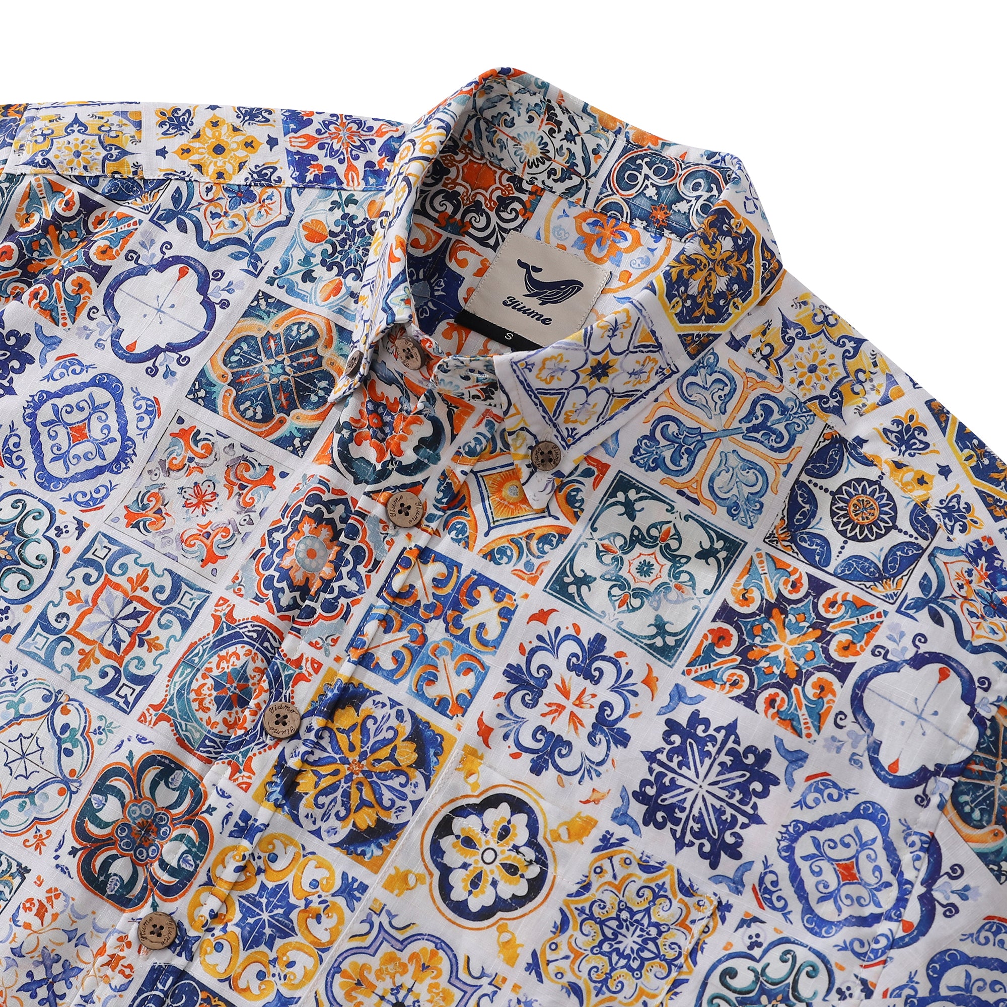 Designer Hawaiian Shirt For Men Colorful Button-down Short Sleeve 100% Cotton Shirt