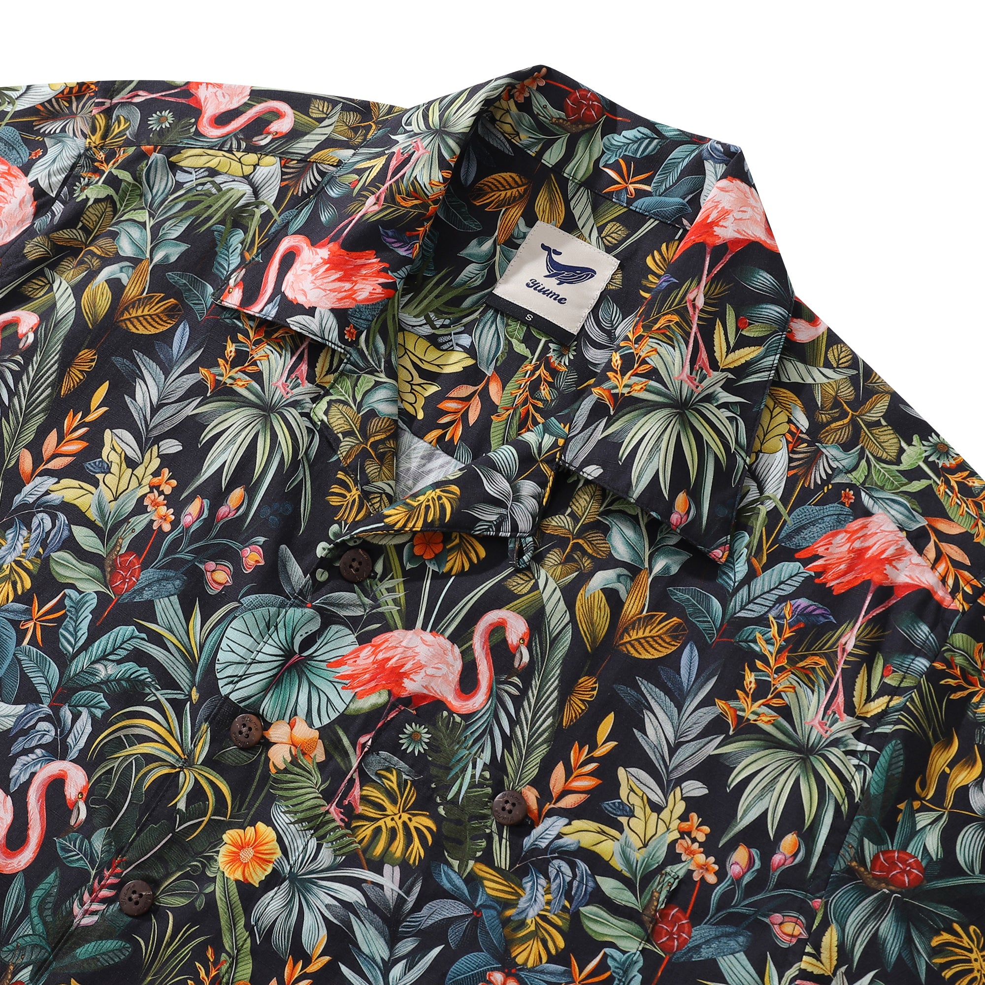 Hawaiian Shirt For Men Flamingo Haven Shirt Camp Collar 100% Cotton