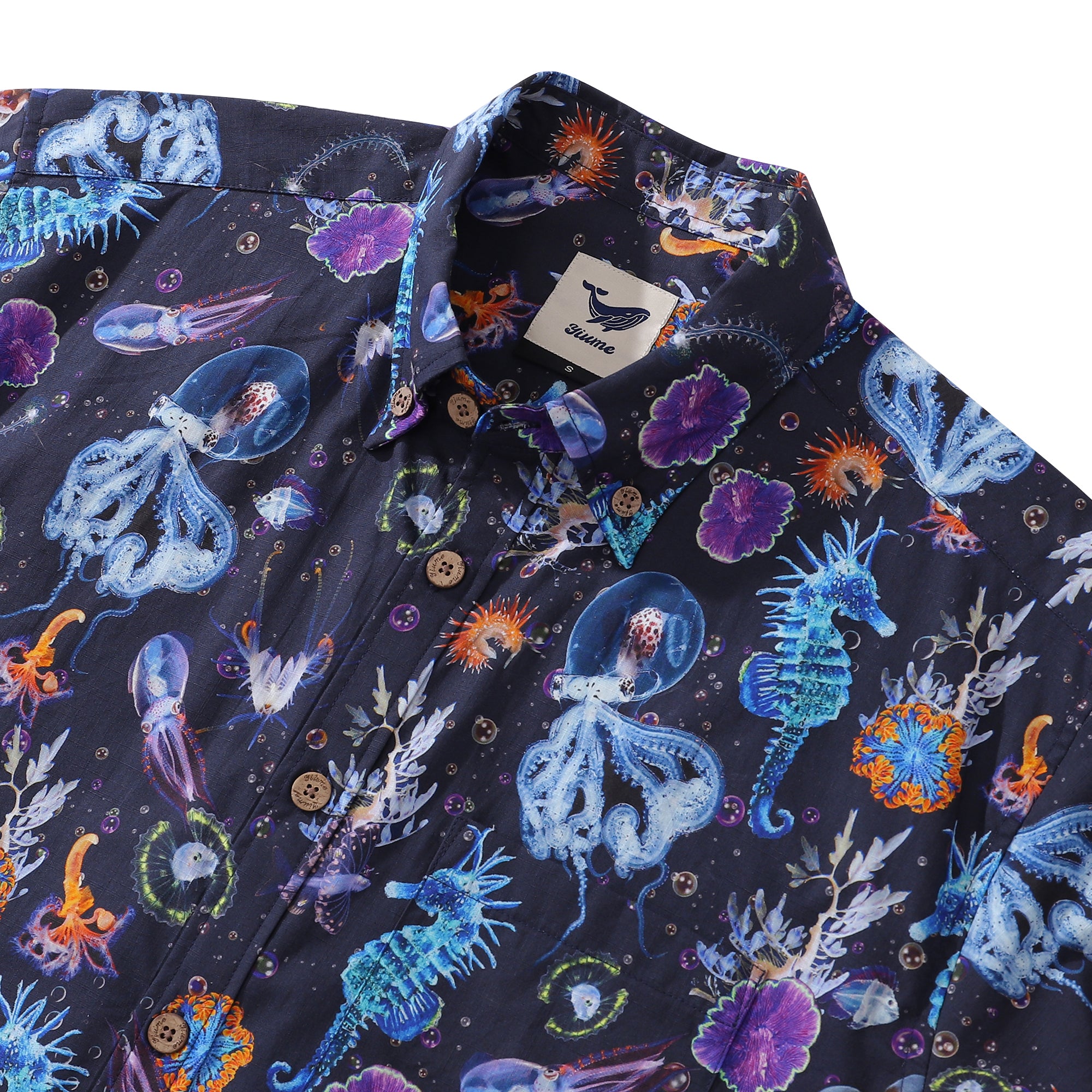 Hawaiian Shirt For Men Deep Sea Mystery Button-down Shirt Short Sleeve 100% Cotton Shirt