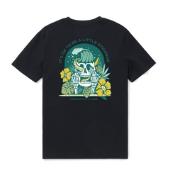 Hawaii-T-Shirt für Männer Strange Skull von Loindaflow T-Shirt mit Rundhalsausschnitt, 100 % Baumwolle – SCHWARZ