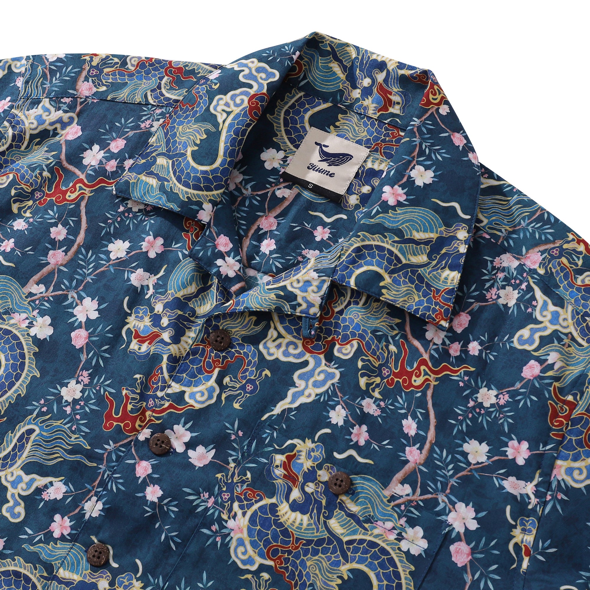 Chemise hawaïenne pour hommes, chemise Dragon, imprimé rythme Floral, col de camp, 100% coton