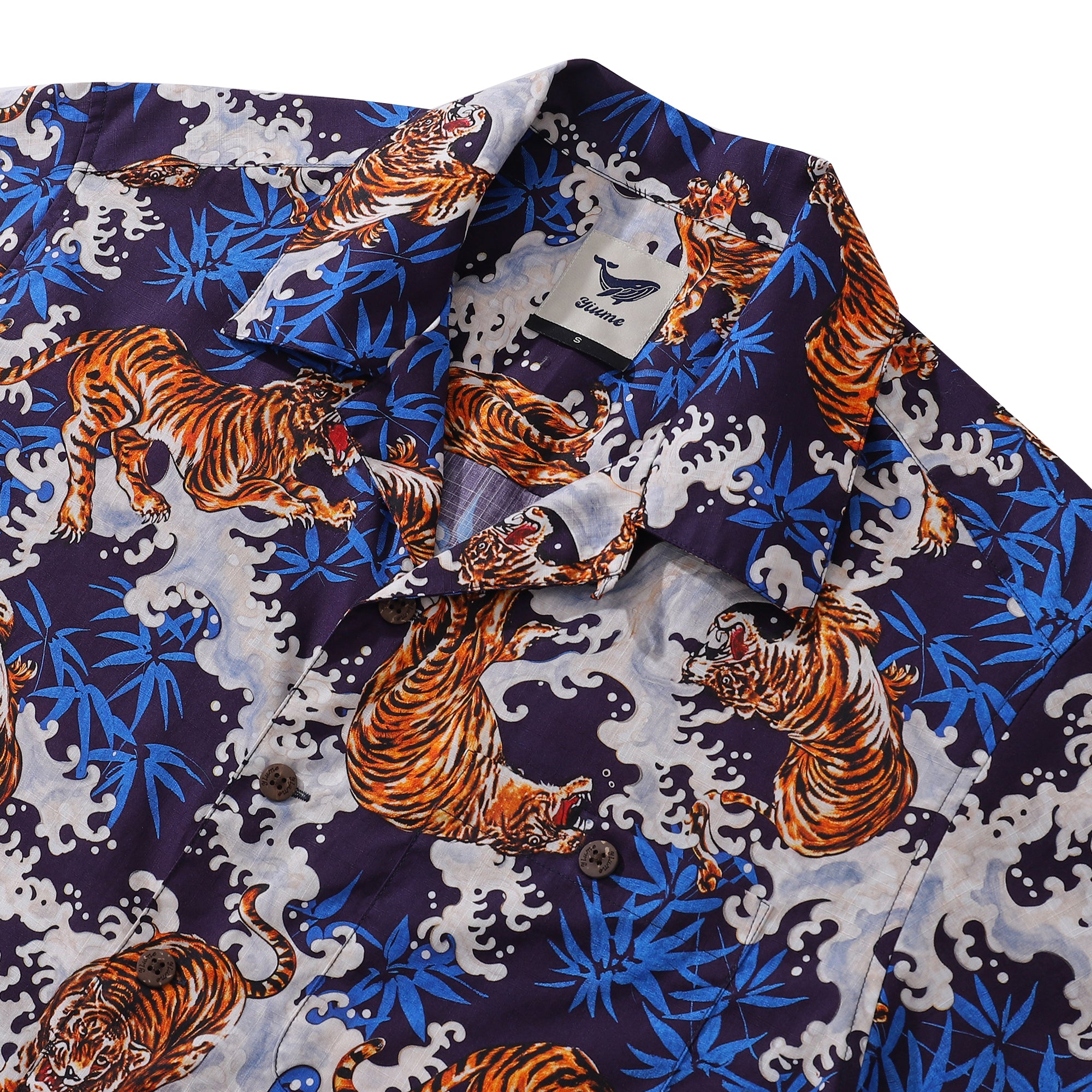 Hawaiian Shirt For Men King of the Jungle Shirt Camp Collar 100% Cotton