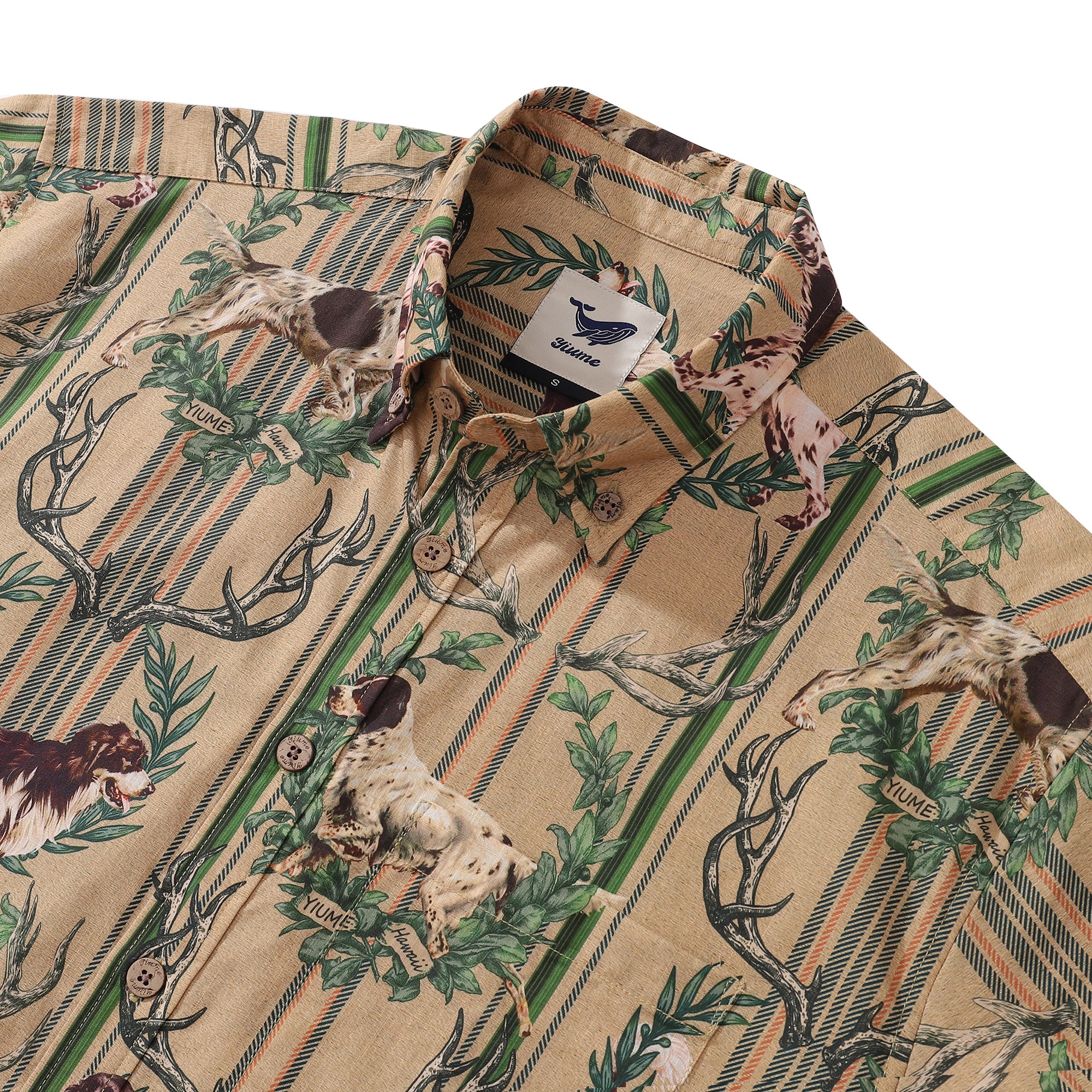 Hawaiian Shirt For Men Sleuth Hound Button-down Shirt Short Sleeve 100% Cotton Shirt