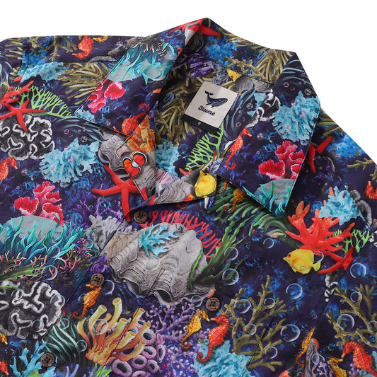 Hawaiian Shirt For Men Dream Bikini Bottom Shirt Camp Collar 100% Cotton