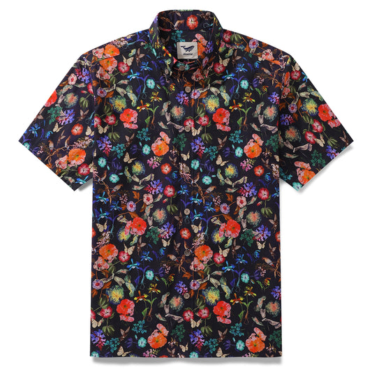 Hawaiian Shirt For Men Floral Whispers Button-down Shirt Short Sleeve 100% Cotton Shirt