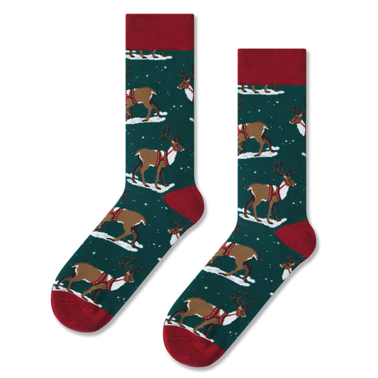 Elk Print Men Socks