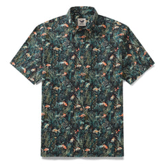 Camicia hawaiana da uomo Camicia Aloha a maniche corte abbottonata in cotone con stampa sotto il mare