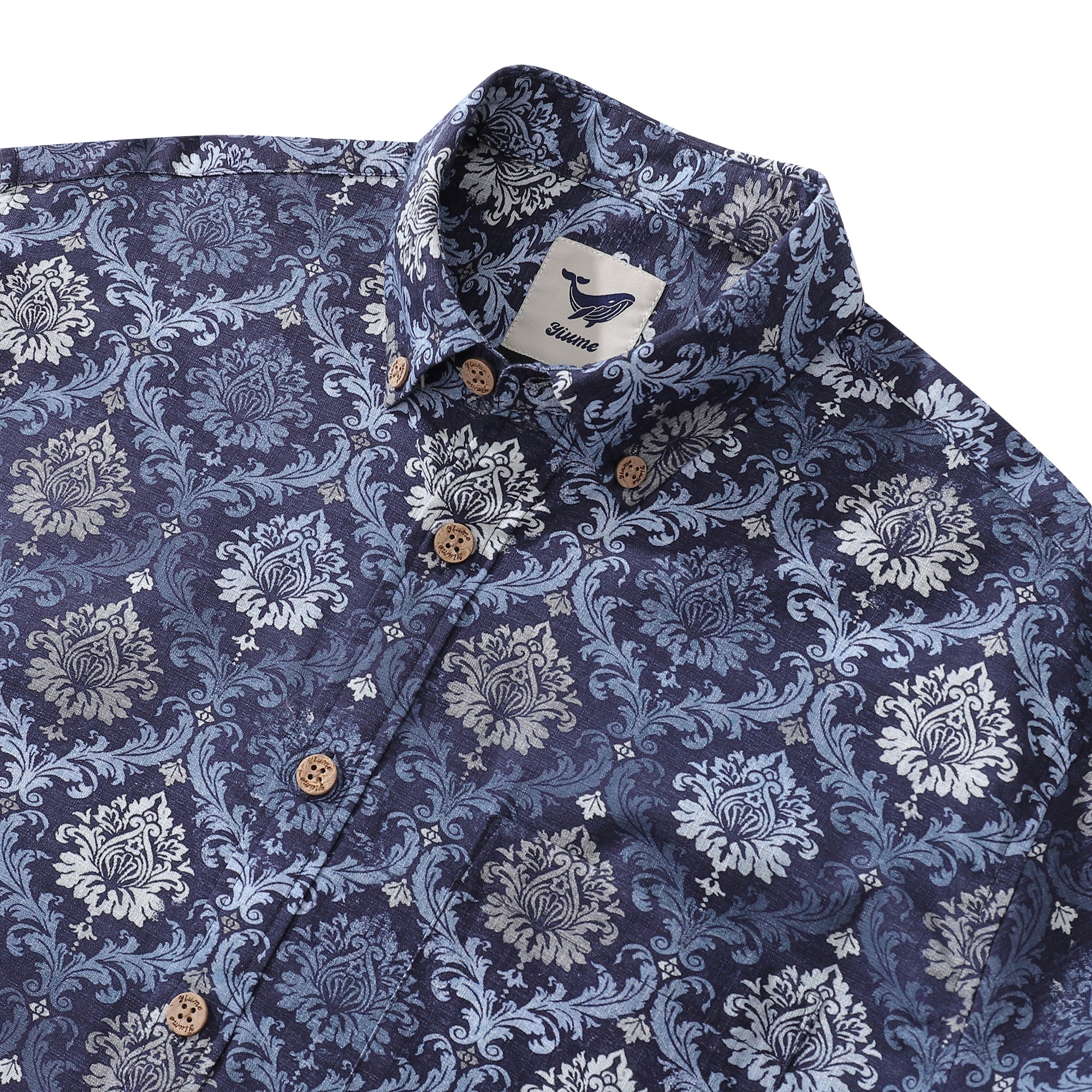Men's Hawaiian Shirt Budapest Cotton Button-down Long Sleeve Aloha Shirt