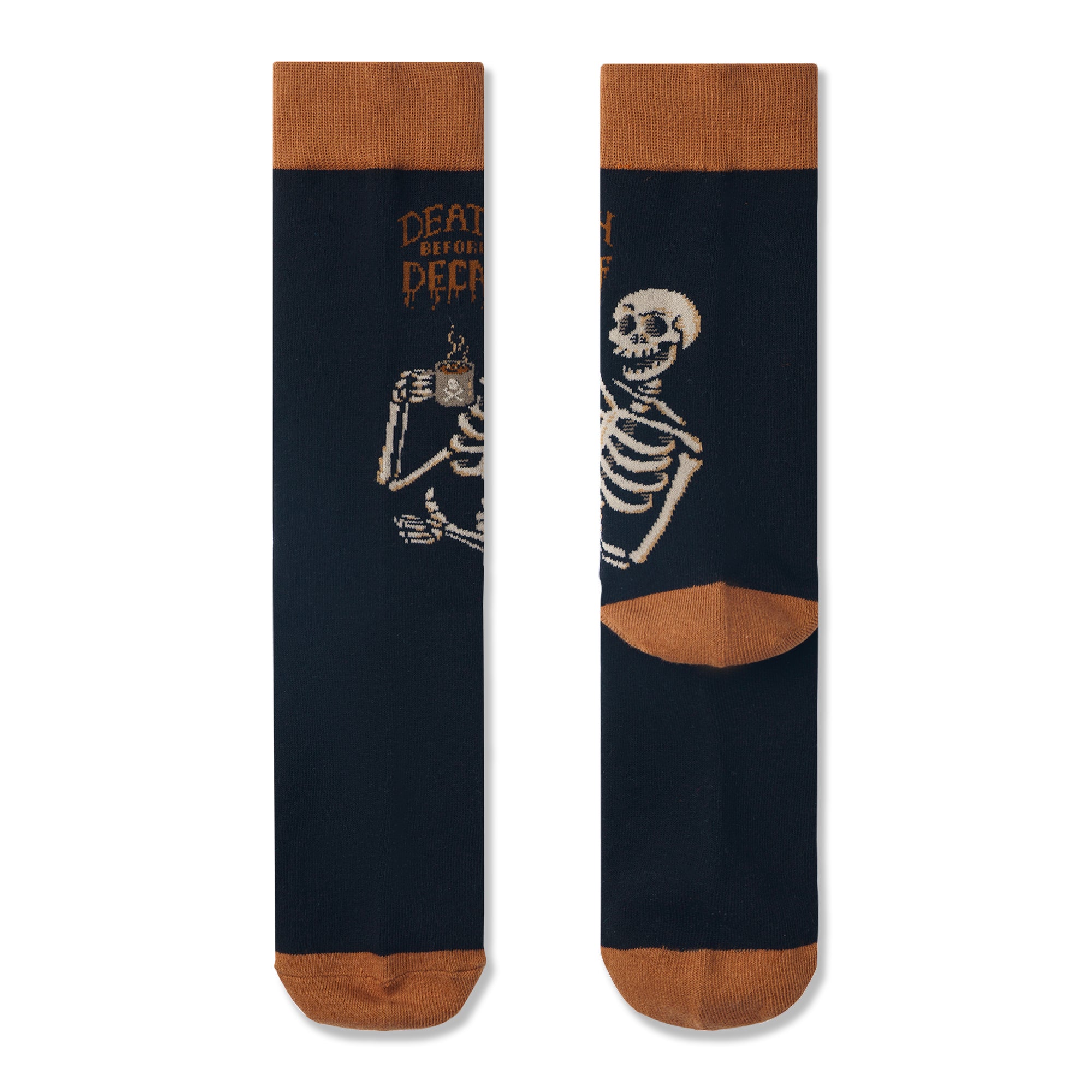 Death Before Decaf Print Men Socks