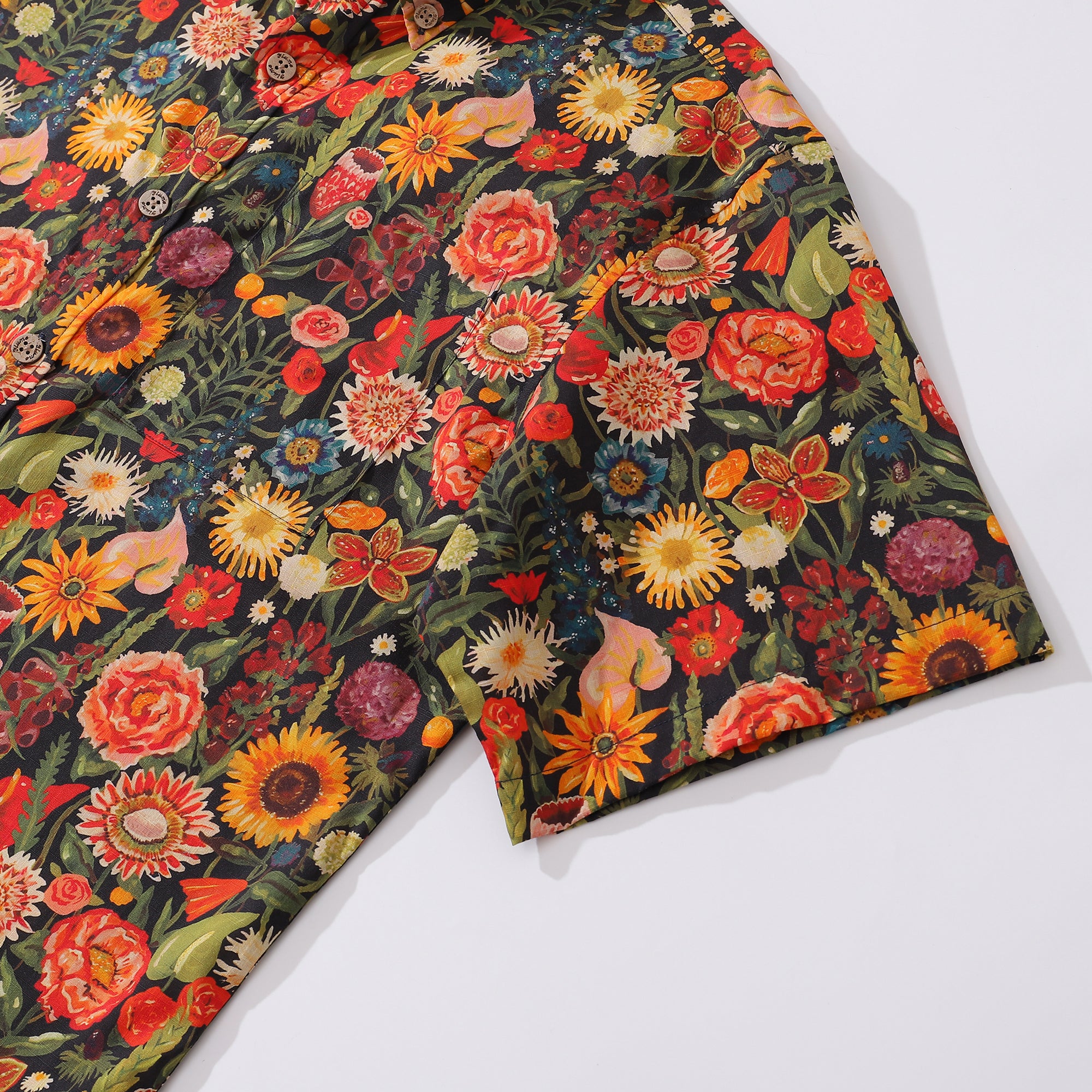 1930s Vintage Hawaiian Shirt For Men Flowers Shirt Button-down Short Sleeve 100% Cotton Shirt