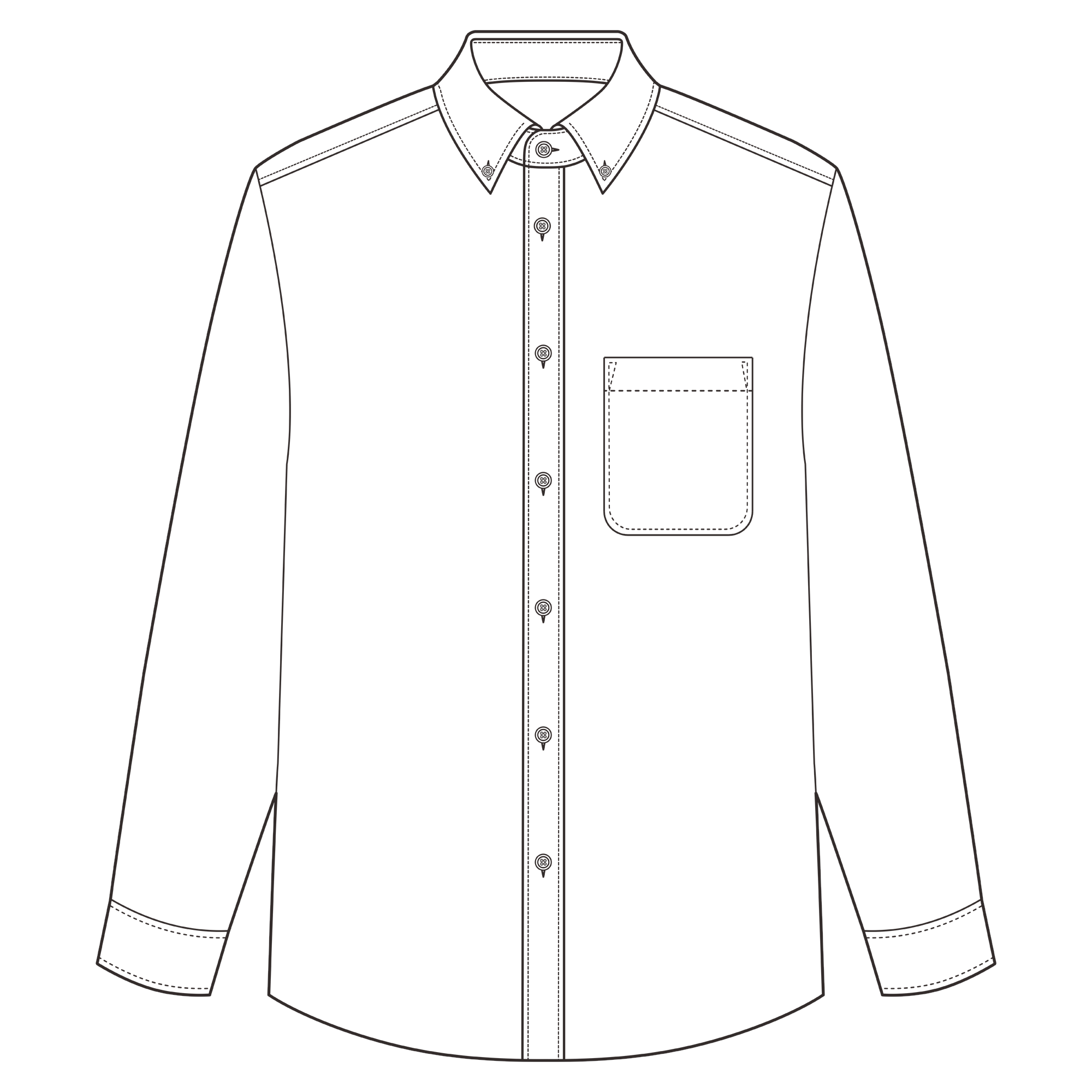 Customized Men's Long Sleeve Button-down Shirt