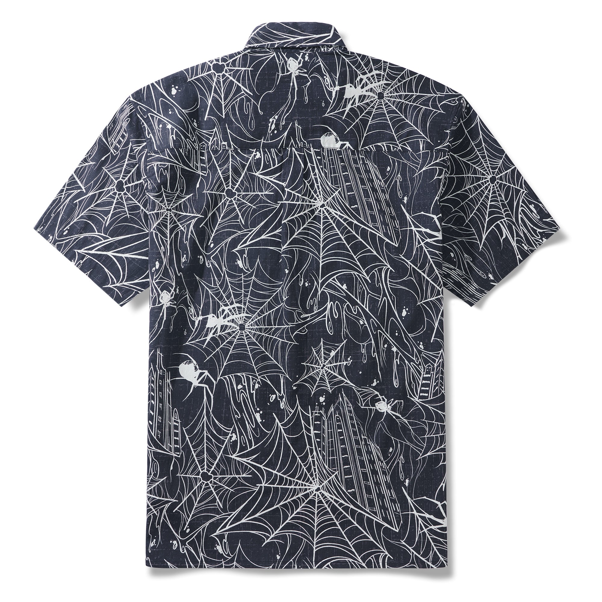 The Hidden Hunter in the City 100% Cotton Men's Short Sleeve Button-down Shirt Aloha Hawaiian