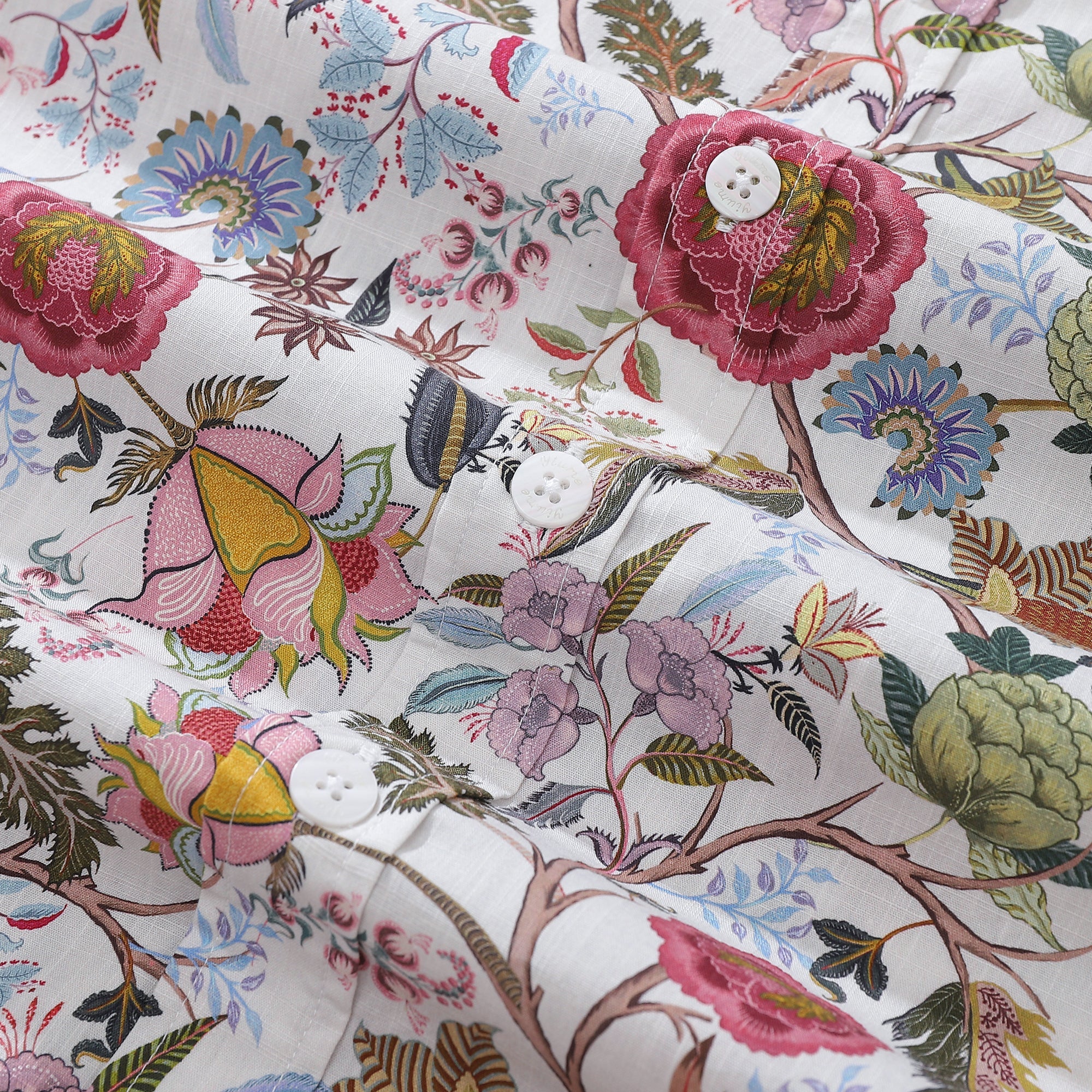 1930s Vintage Hawaiian Shirt For Men Chintz Spring Colors Print Cotton Short Sleeve Aloha Shirt