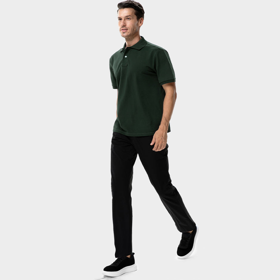 Basicsbeyond™ Men's Hawaiian Sweat Proof Pique Polo -OLIVE