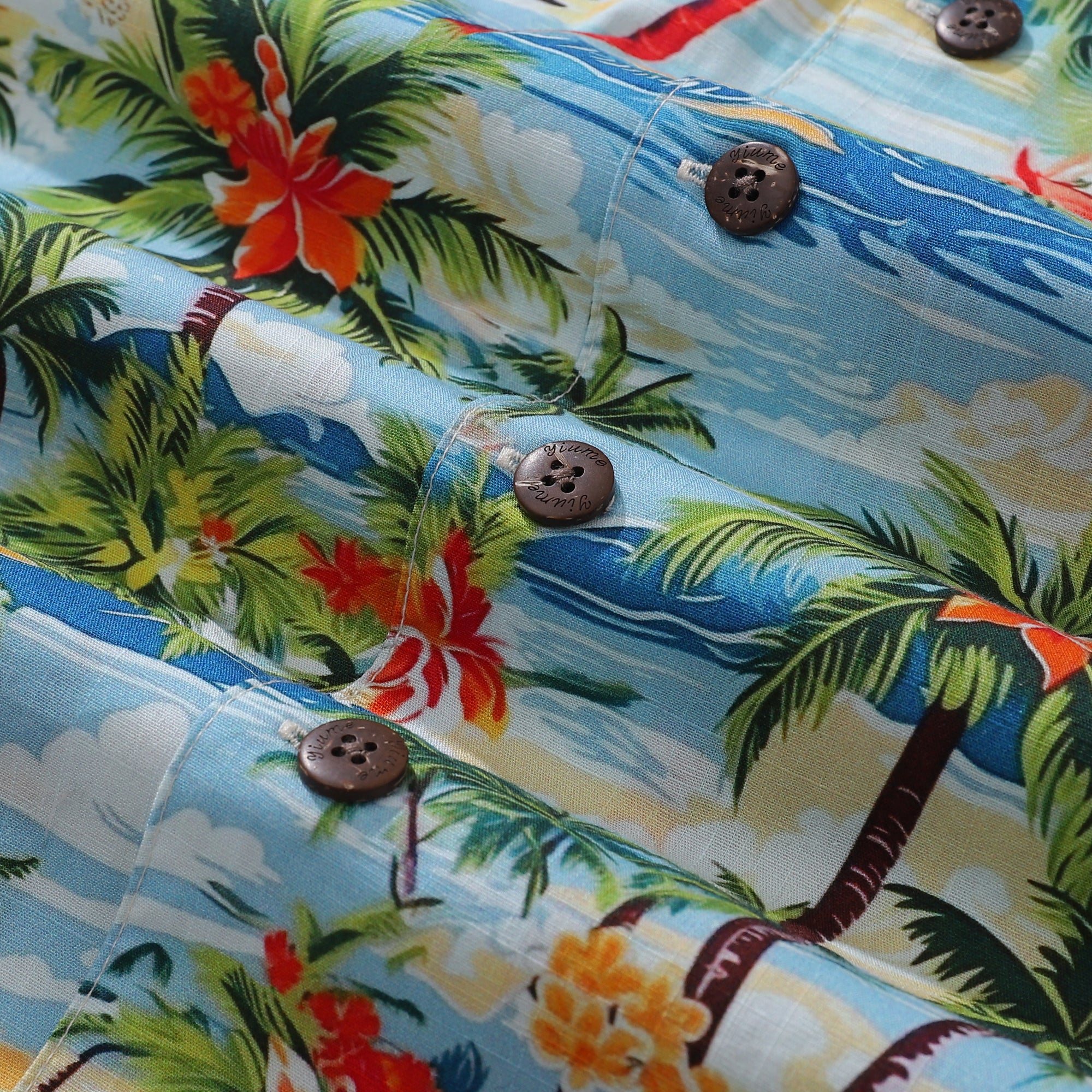 Hawaiian Shirt For Men Summer Island Shirt Camp Collar 100% Cotton